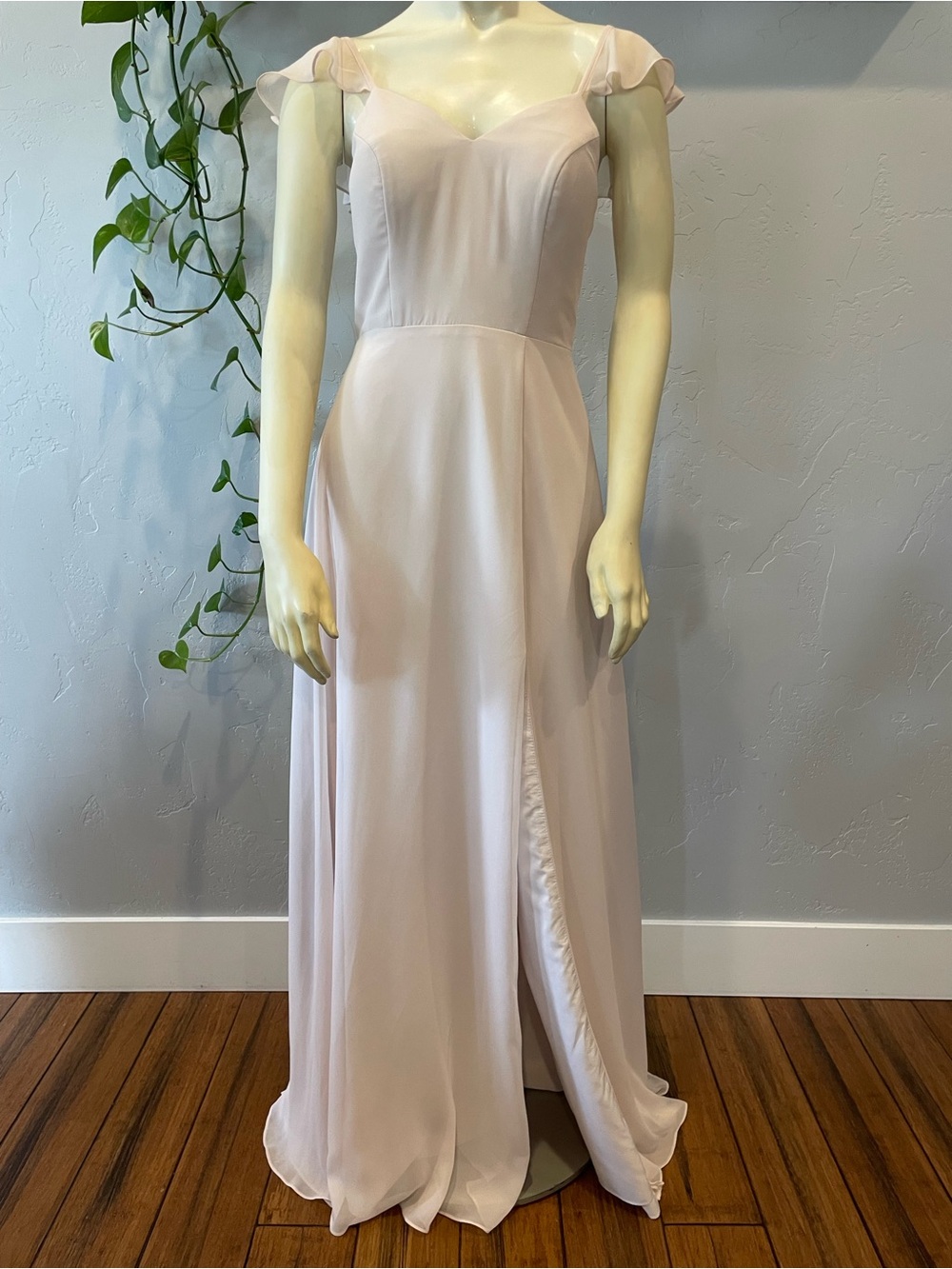 Azazie formal Back-Tie Chiffon Maxi Dress in Soft Blush 4 - Picture 3 of 8